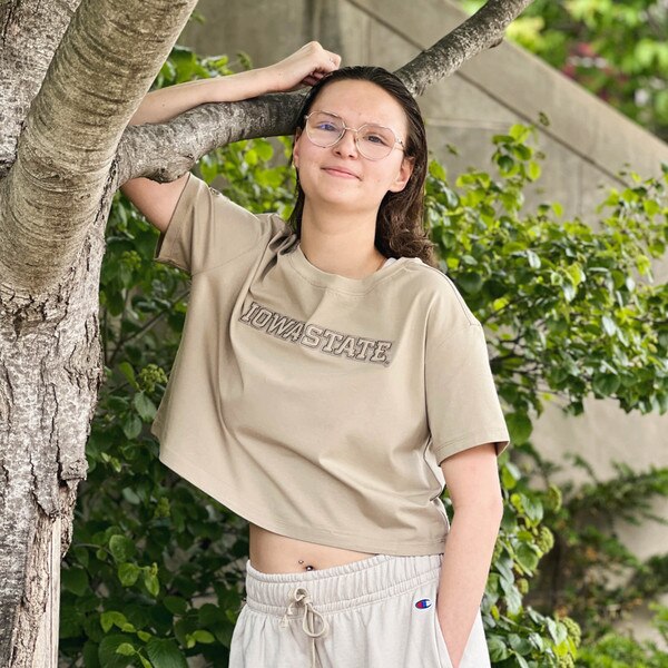 Pro Standard Women's Iowa State Taupe Boxy T-shirt (was $40.00)